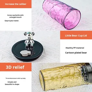 Vaso de Agua de Vidrio de Lujo con Tapa y Pajita, Diseño de Diamante Transparente de Alta Gama, Taza para Beber en el Hogar - Product Image 4