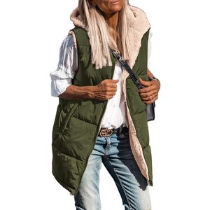 Chaqueta de Forro Polar con Capucha y Cremallera Reversible de Manga Larga para Mujer, Personalizada, Otoño 2025, con Bolsillos, Chaleco Cálido para Exteriores, Ropa de Invierno - Product Image 5