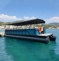 Neuer Luxus-Aluminium-Ponton-Passagier-Wasserbus mit 26-30 Sitzen, Außenbordmotor-Kreuzfahrtboot für den öffentlichen Nahverkehr