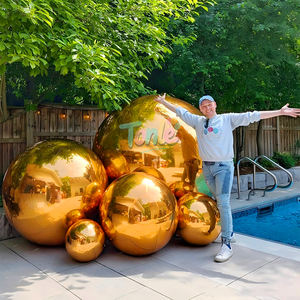 كرات مرآة عملاقة قابلة للنفخ من البي في سي للمناسبات، كرة ديسكو عاكسة للديكور، بالون إعلاني للمسرح والترويج للحفلات - Product Image 2