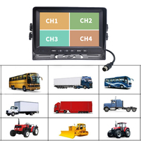 Monitor Cuádruple de 9 Pulgadas para Automóvil con Pantalla Dividida de 4 Canales, Grabación de Video para Camiones, Vehículos, Autobuses Escolares