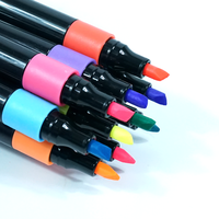 Stylo à encre à l'alcool, marqueur pinceau, ensemble de 204 couleurs, double pointe, pointe large et pinceau, ensemble de stylos pinceaux permanents pour papeterie