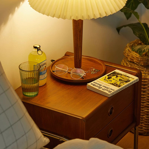 Mesita de <span class=keywords><strong>Noche</strong></span> Vintage de Madera Maciza |   Armario de Almacenamiento Retro para Dormitorio |   Mesa Auxiliar Moderna y Sencilla para Espacios Pequeños - Product Image 6
