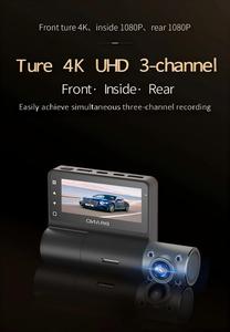 Nhà máy trực tiếp 3chs thực 4k ẩn Dashcam với 3.16 ''ips màn hình, Sony Starvis imx415, 3840*2160P tại 30fps, phần cứng WDR - Product Image 2