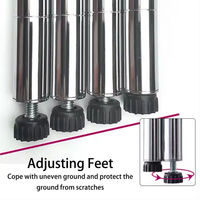 Étagère métallique réglable à 3 niveaux Étagère de rangement en métal Type debout Cuisine Garde-manger Placard Salle de bain Porte-linge Maille Affichage Facile
