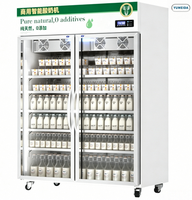 Fermenteur à yaourt commercial à double porte avec affichage numérique, refroidissement par ventilateur, sans givre, chauffage, réfrigération et éclairage LED