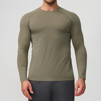 T-shirt de sport à manches longues sans coutures pour homme, haute qualité, séchage rapide, idéal pour la course, le yoga et l'entraînement, haut de compression pour l'exercice