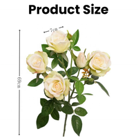 Vente en gros de haute qualité 5 têtes Real Touch Latex Spray Roses Fleurs de Noël artificielles pour la décoration de mariage