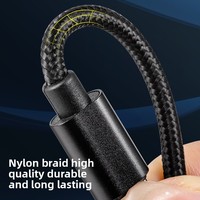 Kabel Pengisian Cepat Type-C ke Type-C 60W dengan Bahan Anyaman Jaket Nilon untuk Ponsel Samsung Xiaomi Kamera Mobil