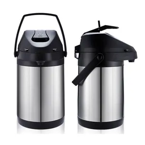 Airpot <span class=keywords><strong>Thermos</strong></span> 2.5L 3L 4L Isolé Sous Vide en Acier Inoxydable à Levier <span class=keywords><strong>Action</strong></span> Airpot <span class=keywords><strong>Thermos</strong></span> Eau Café Airpots Distributeur avec Pompe - Product Image 1