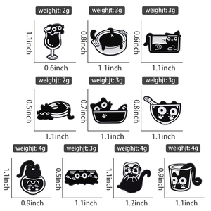 Mèo Đen động vật men chân Gothic cốc chai mèo con dễ thương trâm cài phim hoạt hình trang trí quần áo ba lô trang sức phụ kiện GIF - Product Image 6