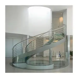 ACE Staircase Modern Prefabricated Laminated Glass Design Spiral Stairs For Outdoor Decking
