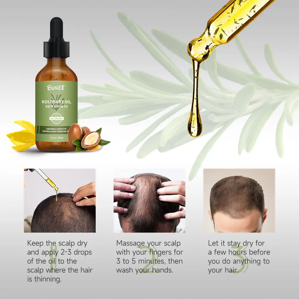 Meilleur Prix vegan Organics Romarin Menthe Cuir Chevelu Renforcer Nourrir soin des cheveux huile capillaire pour la croissance