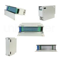 Boîtier de distribution de fibres optiques ODF à montage en rack, tiroir ODF OM4 MMF 12 ports LC Duplex, rail DIN 48 ports extérieur