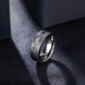Đen 8Mm Sandblasted Nhôm Inlay Tungsten Nhẫn Cho Nam Giới Wedding Món Quà Độc Đáo Mới Đến Kỷ Niệm Đồ Trang Sức - Product Image 6
