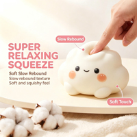 Jouet en silicone nuage lumineux mignon à presser avec récupération lente pour le soulagement du stress et la décompression