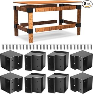 Kit di Staffe <span class=keywords><strong>per</strong></span> Banco da Lavoro Resistente - 8 Pezzi di Staffe <span class=keywords><strong>Angolari</strong></span> in Acciaio a 3 Vie <span class=keywords><strong>per</strong></span> Banco da Lavoro Personalizzato, Scaffalature, Tavolo da Lavoro - Product Image 1