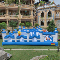 Parc d'attractions géant Yuedong de 30 pieds sur le thème de l'océan bleu, aire de jeux gonflable, château gonflable, parcours d'obstacles gonflable