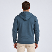 Cardigan zippé pour homme avec capuche, confortable, respirant, pré-rétréci, anti-boulochage, avec poignets côtelés, cordon de serrage et poche kangourou fendue
