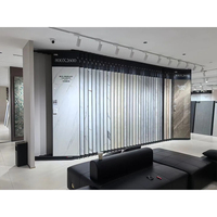 Présentoir personnalisable en métal granit quartz Push-Pull coulissant horizontal pour carreaux de céramique Présentoir en pierre de marbre pour salle d'exposition