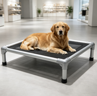 Lit surélevé pour chien en aluminium de haute qualité, lit pour animaux de compagnie surélevé, lit de refroidissement, motif solide, emballage en carton