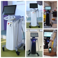 Máquina de Depilación Láser de 3 Ondas OEM de Fábrica, 1064nm 808nm 755nm, Depilación con Enfriamiento por Hielo para Hombres y Mujeres, Cepillo de Limpieza Facial