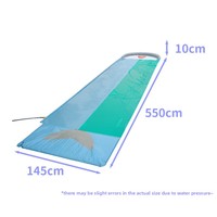 Toboggan aquatique extérieur gonflable en PVC à double requin interactif pour la maison ou l'école jouet aquatique amusant avec tapis de pulvérisation pour les enfants