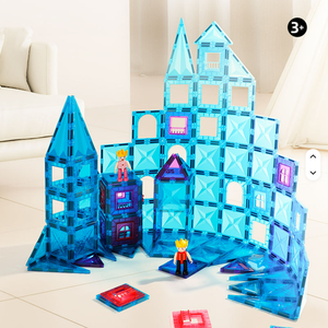 Nuevo Set de Viaje de Bloques Magnéticos STEM, Bloques de Construcción de Plástico Coloridos, Ladrillos Montessori Educativos Ecológicos, Castillo de Ensueño - Product Image 2