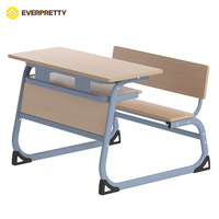 Mobiliario Escolar Personalizado para Proyectos de Adquisición en Volumen: Conjunto de Escritorio y Silla Doble para Estudiantes de Acero Reforzado