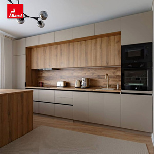 <span class=keywords><strong>Cuisine</strong></span> modulaire en verre moderne Alland 2025, nouveau design, couleur beige, modèle complet - Product Image 4