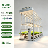 Système hydroponique vertical mobile commercial à 4 niveaux, système de rayonnages intérieurs à haute densité, rayonnages roulants pour herbes médicinales