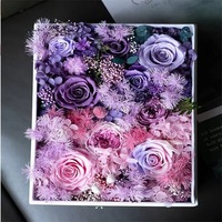Vente en gros Coffret cadeau tête d'hortensia roses conservées de luxe Fleur éternelle pour Noël Fête des mères Anniversaire Saint-Valentin