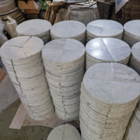 Étagère d'angle de salle de bain en marbre ronde de 9 pouces, vente en gros, pas cher, polie ou brute des deux côtés, pour le rangement mural de la douche