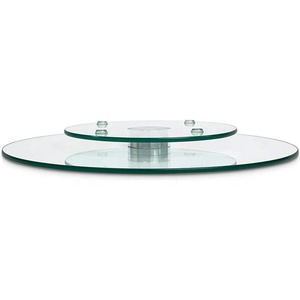 12 Inch Round Tempered Glass Lazy Susan Turntable Rotating Tray Serving Plate/Dining Table Top Clear