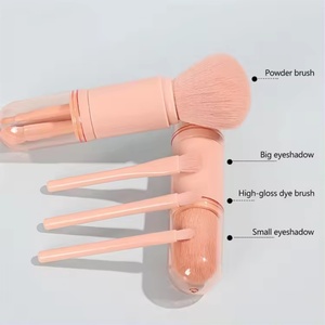 4 Piece Cute Kawaii Makeup Brush Set Vegan Soft Bristles with Covered Cup Holder Vertical <b>Box</b> Custom Logo Cosmetic Gift Set - Product Image 2