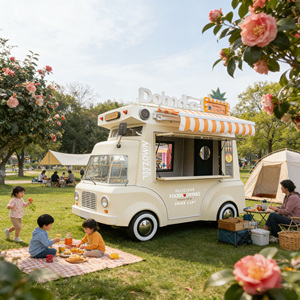 Camion de restauration mobile électrique moderne, remorque de traiteur, mode de fonctionnement personnalisé pour l'industrie professionnelle des services de restauration en plein air - Product Image 1
