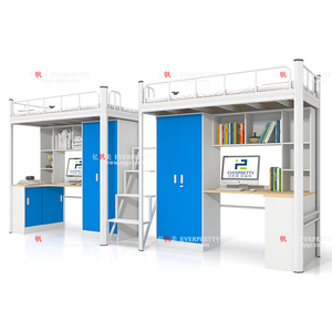 Muebles escolares modernos cama de pared <span class=keywords><strong>litera</strong></span> plegable <span class=keywords><strong>Horizontal</strong></span> para estudiantes con casillero de escritorio para dormitorio Hotel cama de dormitorio de Metal duradero - Product Image 1