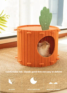 Mobilier pour animaux de compagnie PETDOM en forme de carotte, avec une grotte confortable en feutre pour animaux d'intérieur - Product Image 3