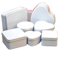 En gros Logo Personnalisé Carré Rectangle Fer Blanc Fer Bonbons Biscuit Cadeau Chocolat Peut Grandes Petites Boîtes En Métal Charnière