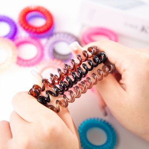 ยางรัดผมแบบสายโทรศัพท์สีใส ยืดหยุ่นสูง สีไล่ระดับ 20 ซม. อุปกรณ์เสริมผมสำหรับใช้ในชีวิตประจำวัน - Product Image 3