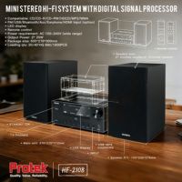 Système HIFI Lecteur CD avec BT USB Entrée casque AUX Sortie 50W pour cinéma maison et utilisation en soirée
