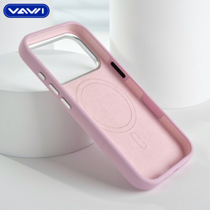 Custodia per telefono in silicone liquido VAWI V-S01 con design floreale per <span class=keywords><strong>iPhone</strong></span> 17 Pro, custodia magnetica per <span class=keywords><strong>iPhone</strong></span> 14 15 16 17 Pro Max - Product Image 3