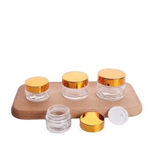 Fancy Custom Mini 5ml 10ml 15ml clear <b>Glass</b> Lip Balm <b>Containers</b> Cosmetic Cream Jars 5g 10g Skincare Jar With Lid - Product Image 1
