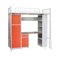 Lit mezzanine de bureau simple avec rangement pour adultes Design moderne en métal pour employé dortoir chambre hôtel école hôpital appartement utilisation