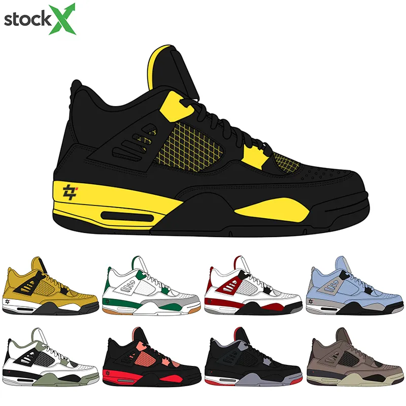 2023 In Stock X Top quality Newest 4 Retro Thunder (2023) SB Pine Green Basketball Shoes Sneakers Retro 4 Shoes