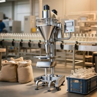 Machine de remplissage semi-automatique à micro-dosage pour poudres, avec remplisseur à vis sans fin pour protéines, farine et épices