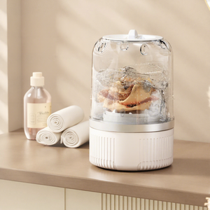 Mini Washing Machine for Underwear Portable Cordless <b>Battery</b> <b>Operated</b> USB Charging Plastic White Blue High End Version - Product Image 1