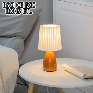 ESPADA Nordic Ceramic Base Table Lamp Fabric Lampshade Cute Led Desk Light Kids Room Night Lamp Modern Home Decor Table Light