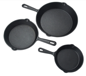 De hierro fundido sartén 3 piezas sartén de Cocinar en casa campamento utensilios de cocina a la parrilla - Product Image 2
