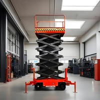 Plateforme de travail mobile MEWP pour deux personnes, pour l'installation et la construction de grands panneaux publicitaires en hauteur